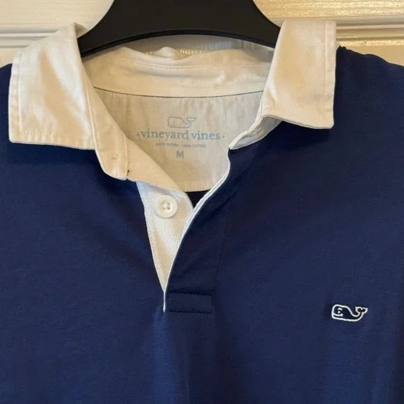 Men’s Vineyard Vines Navy and White Rugby Shirt - Picture 2 of 3
